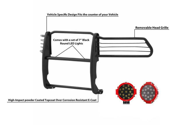 Black Horse Grille Guard Kit (MPN: 17DG109MA-PLR)