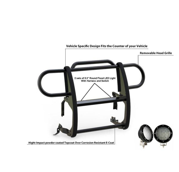 Black Horse Grille Guard Kit (MPN: 17JPJLMA-PLFB)