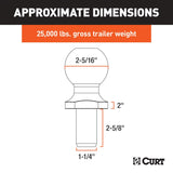 Curt 2-5/16 Inch Trailer Hitch Ball (MPN: 40087)