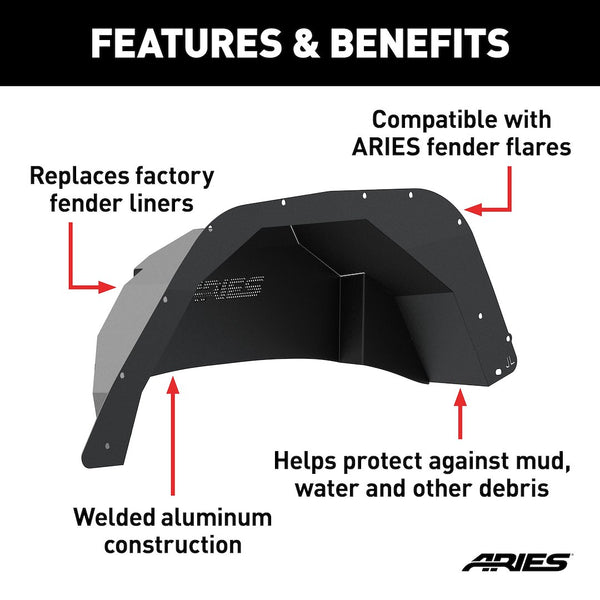 Aries Jeep Inner Fender Liners (MPN: 2500550)