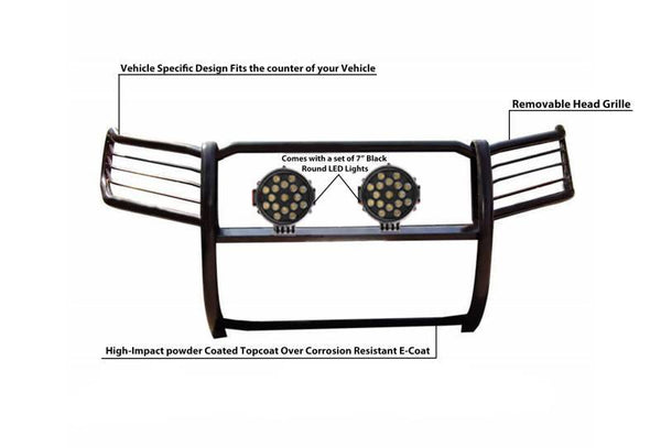 Black Horse Grille Guard Kit (MPN: 17FJ28MA-PLB)
