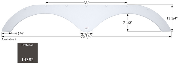 Icon Fender Skirt For Tandem Axle RVs (MPN: 14382)
