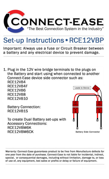 Connect-Ease Battery Connection Harness (MPN: RCE12VBP)