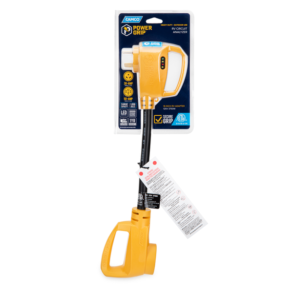Camco Power Grip 30 Amp Male to 50 Amp Female Power Cord Adapter (MPN: 55460)