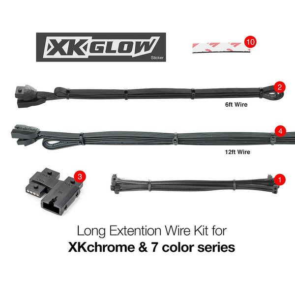 XK Glow Underbody Light Kit Cable (MPN: XK-4P-WIRE-KIT-CAR)