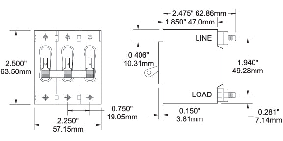Blue Sea Circuit Breaker C-Series (MPN: 7287-BSS)
