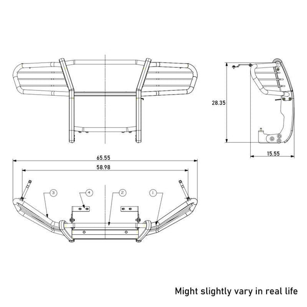Black Horse Grille Guard Kit (MPN: 17A155900MA-PLR)