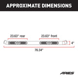 Aries 4 Inch Oval Nerf Bar With Step Pads (MPN: S223041)