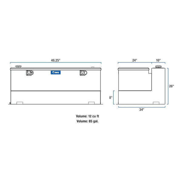 UWS Steel-Aluminum Combo Transfer Tank (MPN: ST-85-COMBO-W)