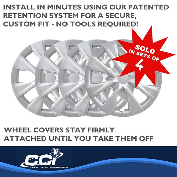 15 Inch 8 Spoke Silver Wheel Cover Set (MPN: IWC52915S)