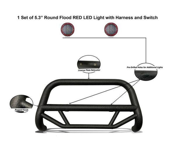 Black Horse Off Road Bull Bar (MPN: MBT-MT0112-PLFR)