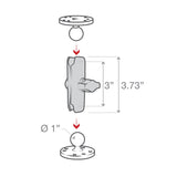 Ram Mounts Standard Double Socket Arm (MPN: RAM-B-201U)