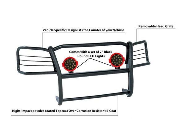Black Horse Grille Guard Kit (MPN: 17GV02MA-PLR)