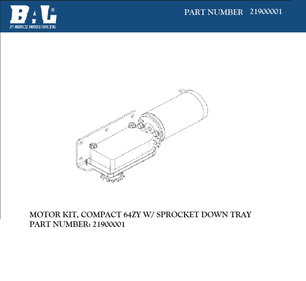 BAL RV Slide Out Motor Assembly (MPN: 21900001)