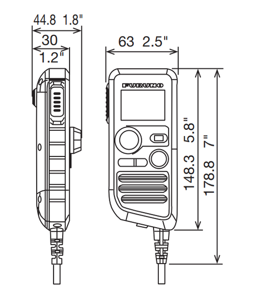 Furuno VHF Radio Handset (MPN: 001-593-530-00)