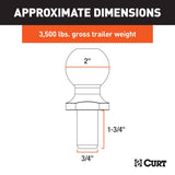 CURT 2 Inch Trailer Hitch Ball (MPN: 40003)