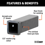 Curt Trailer Hitch Receiver Tube (MPN: 49513)