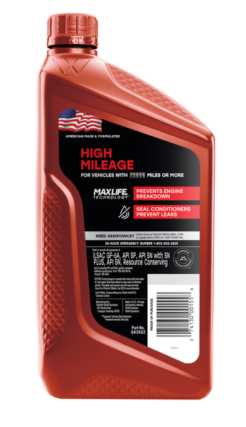 Valvoline High Mileage Motor Oil (MPN: VV1556)