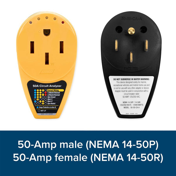 Camco 50-Amp Circuit Analyzer with Integrated Surge Protection (MPN: 55309)