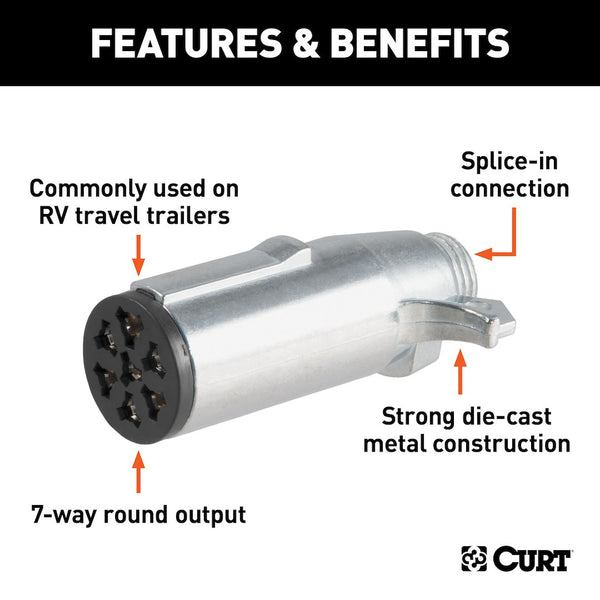 CURT 7-Way Round Trailer Wiring Connector (MPN: 58160)