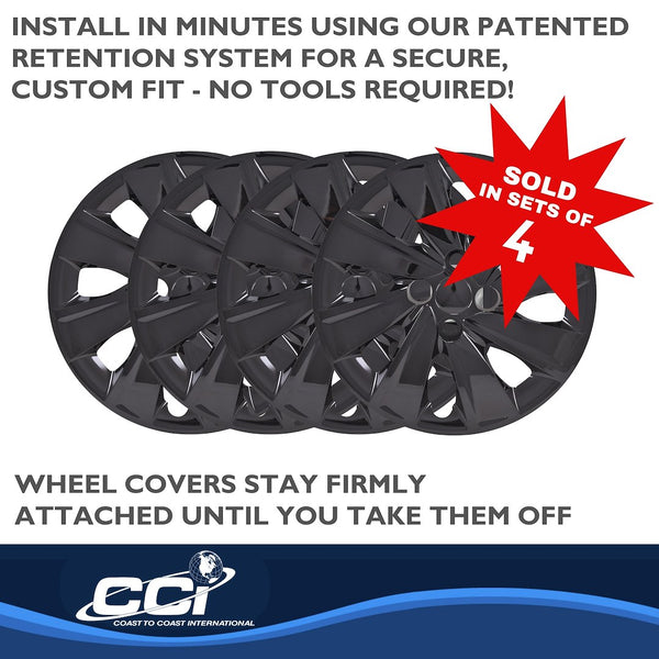 15 Inch Gloss Black Wheel Cover Set (MPN: 54915BLK)