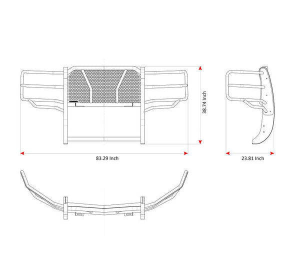 Black Horse Off Road Grille Guard (MPN: RU-CHSI15-B)
