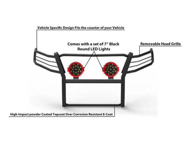 Black Horse Grille Guard Kit (MPN: 17GC15MA-PLR)