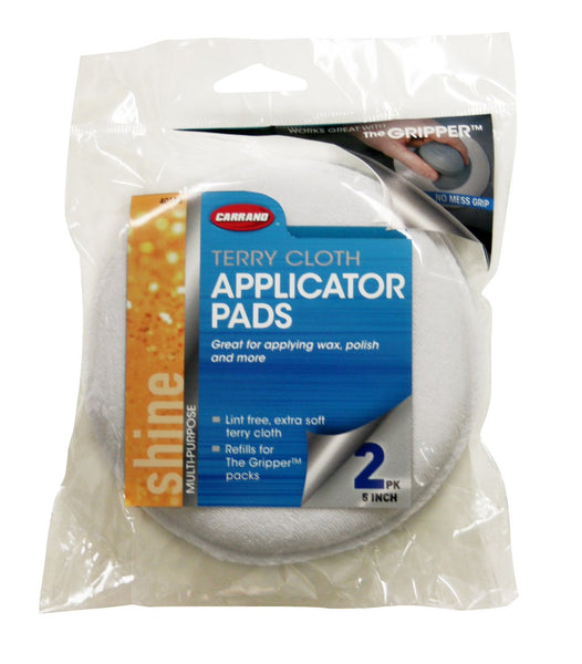 Wax applicator pad 5 inch round terry cotton set of 2 (MPN: 40118)