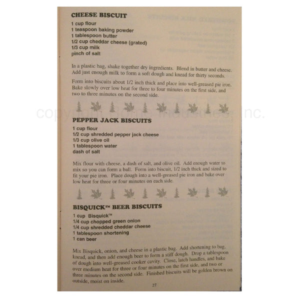 Rome Industry Pie Iron Recipe Guide (MPN: 2000)