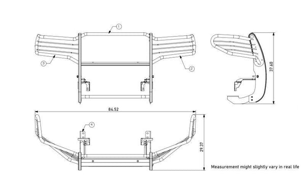 Black Horse Off Road Grille Guard (MPN: 17A098900MSS)