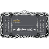 License Plate Frame with Princess Lettering and Crystal Tiara Design (MPN: 22635)