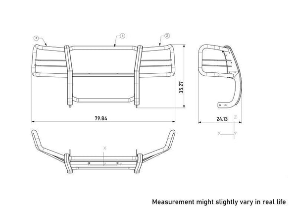 Black Horse Grille Guard Kit (MPN: 17GV02MA-PLR)