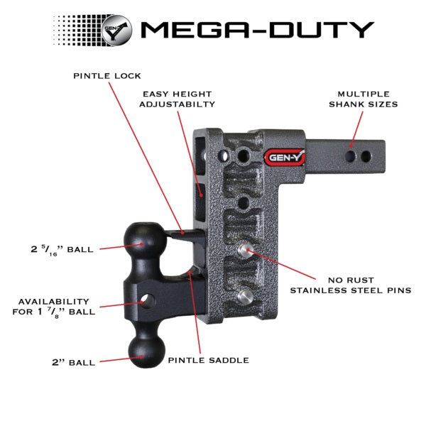 Gen Y Mega Duty Trailer Hitch Ball Mount (MPN: GH-1615)