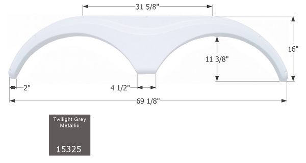 Icon Fender Skirt for Tandem Axle RVs (MPN: 15325)