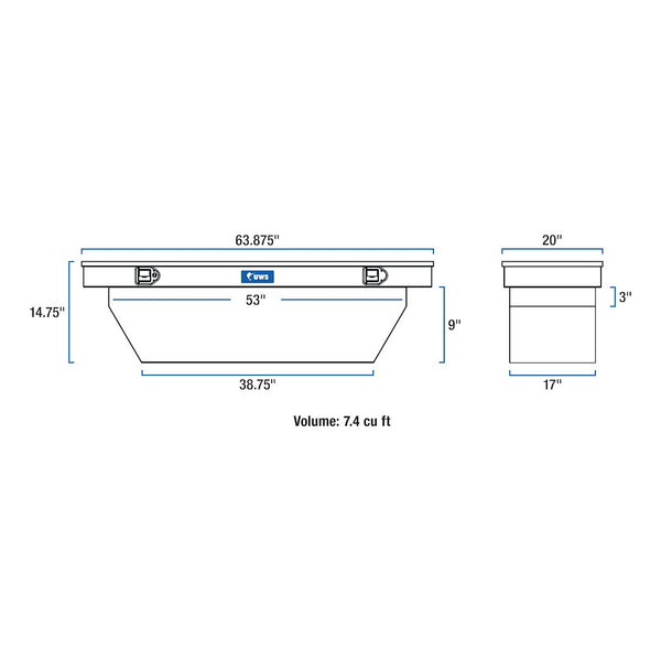 UWS Crossover Angled Tool Box (MPN: TBS-63-A-BLK)