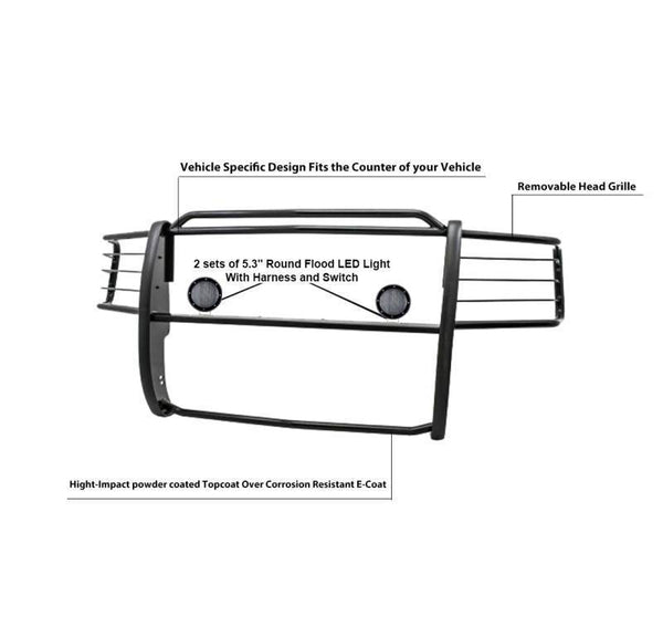 Black Horse Grille Guard Kit (MPN: 17FR20MA-PLFB)