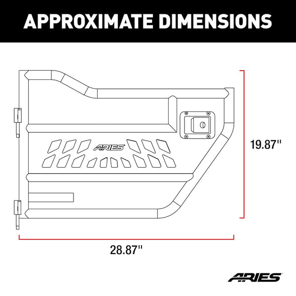 Aries Jeep Tube Doors (MPN: 25009)