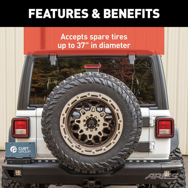 Aries Heavy-Duty Spare Tire Carrier (MPN: 2563001)
