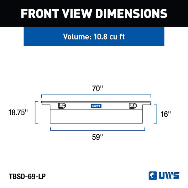 UWS Crossover Deep Low Profile Tool Box (MPN: TBSD-69-LP)