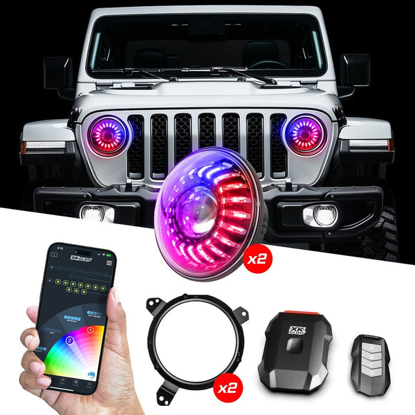 XKmax 7 Inch RGBW LED Headlight Kit (MPN: MX-7IN-JP-KIT)
