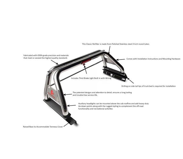 Black Horse Offroad Truck Bed Bar (MPN: RB007SS)