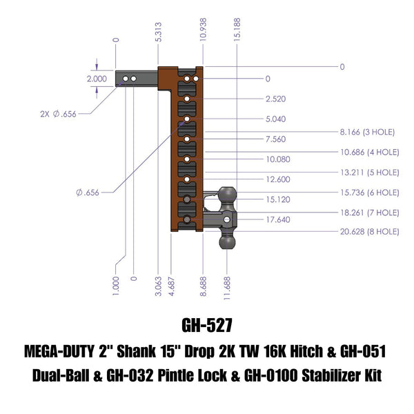 Gen-Y Hitch Mega-Duty Adjustable Drop Hitch (MPN: GH-527)