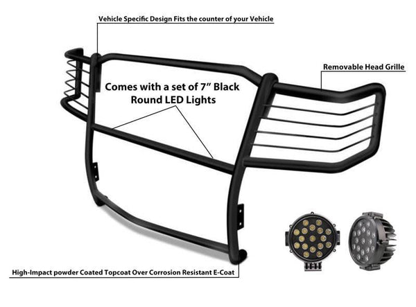 Black Horse Grille Guard Kit (MPN: 17FB23MA-PLB)