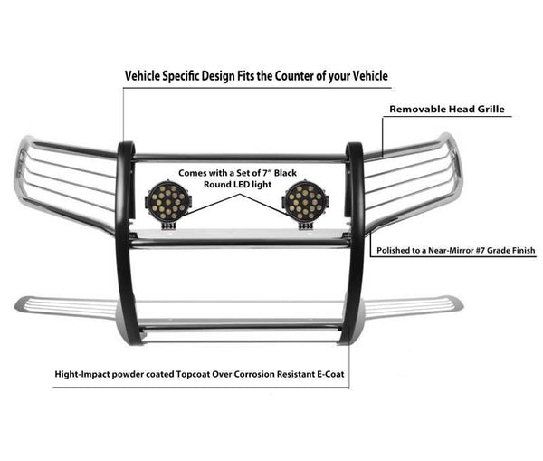 Black Horse Grille Guard Kit (MPN: 17A080202MSS-PLB)