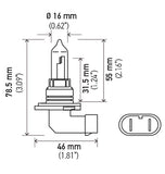 HELLA 9005 Halogen Headlight Bulb (MPN: 9005 100W)