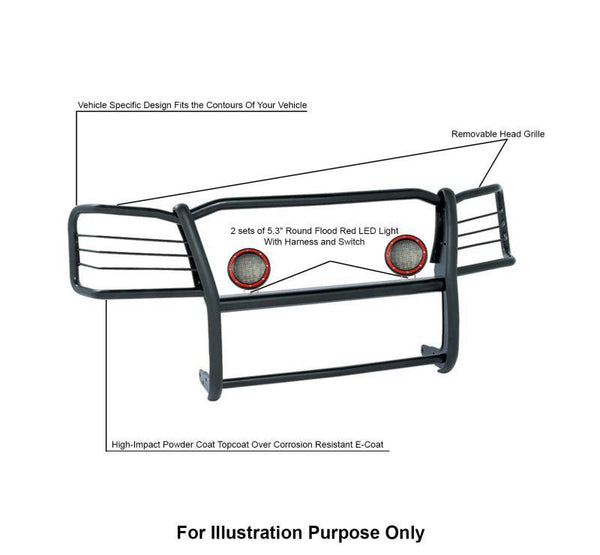 Black Horse Grille Guard Kit (MPN: 17GS12MA-PLFR)