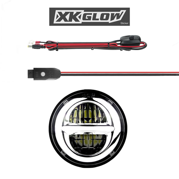 XKchrome Headlight Assembly (MPN: XK-5IN-KIT-W)