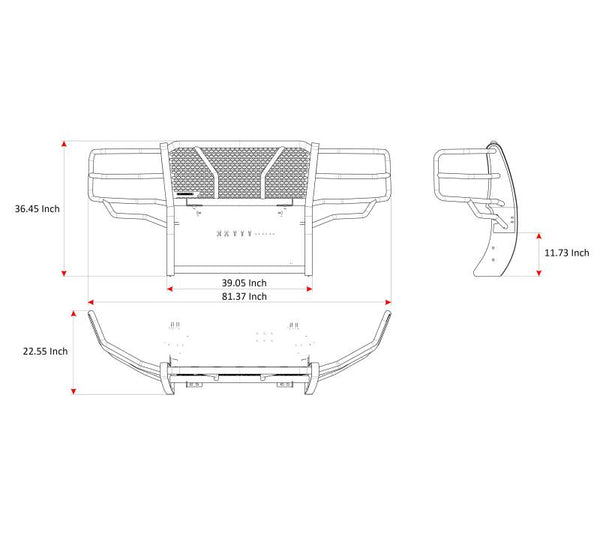 Black Horse Off Road Grille Guard (MPN: RU-CHSI14-B)