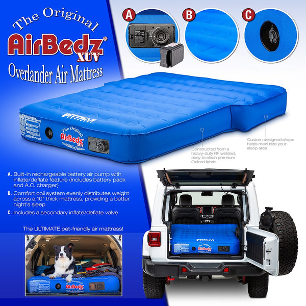 Rear Seat Air Mattress for JEEP, SUV, and Crossover Vehicles (MPN: PPI-BLU_XUV)