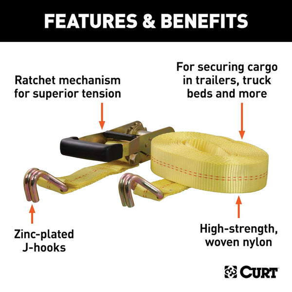 Curt 27 Foot Cargo Tie Down Strap (MPN: 83047)
